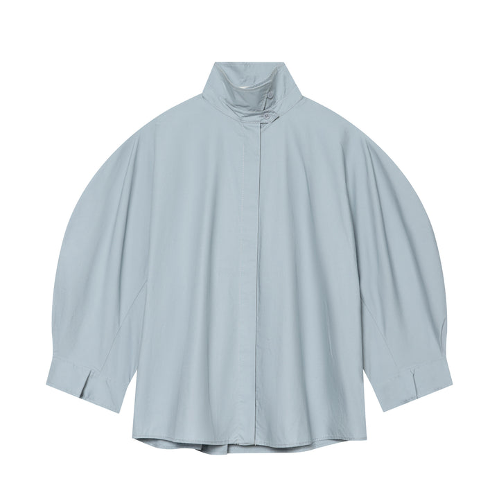 Women Water-Repellent Cape with Stand Collar and Half-Length Sleeves Amarae