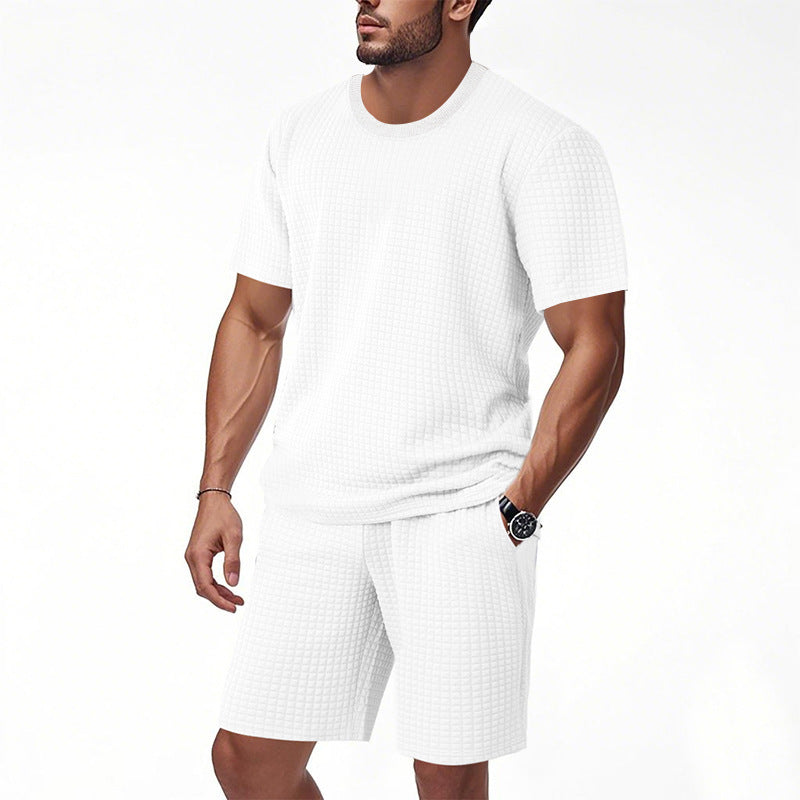Casual short-sleeved men's set with structured design and practical pockets Amarae