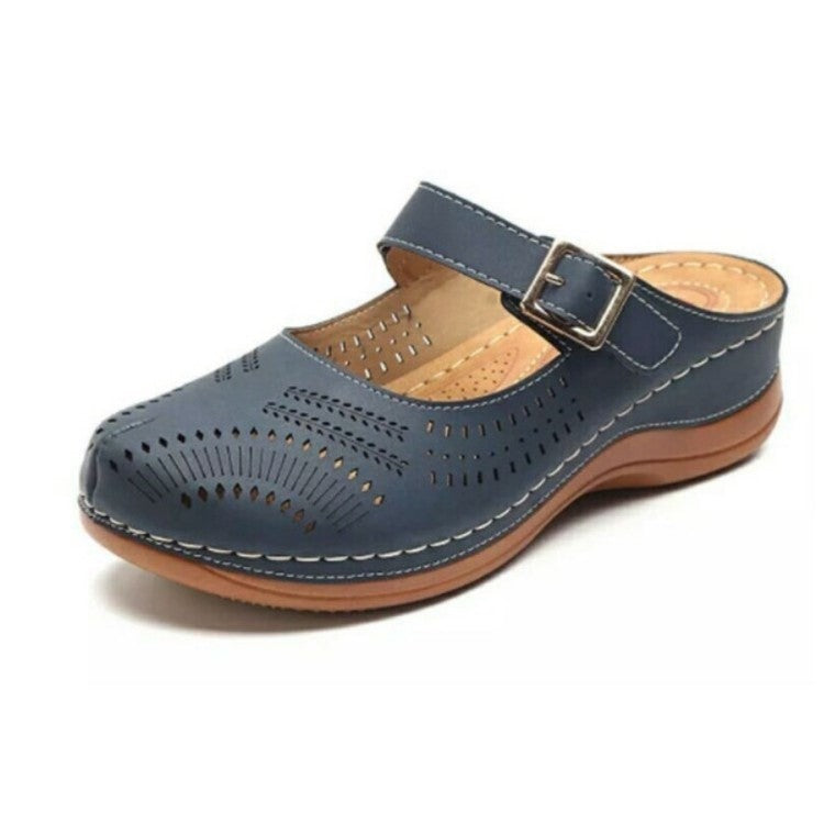 Ladies Comfort Leather Clogs Lune London