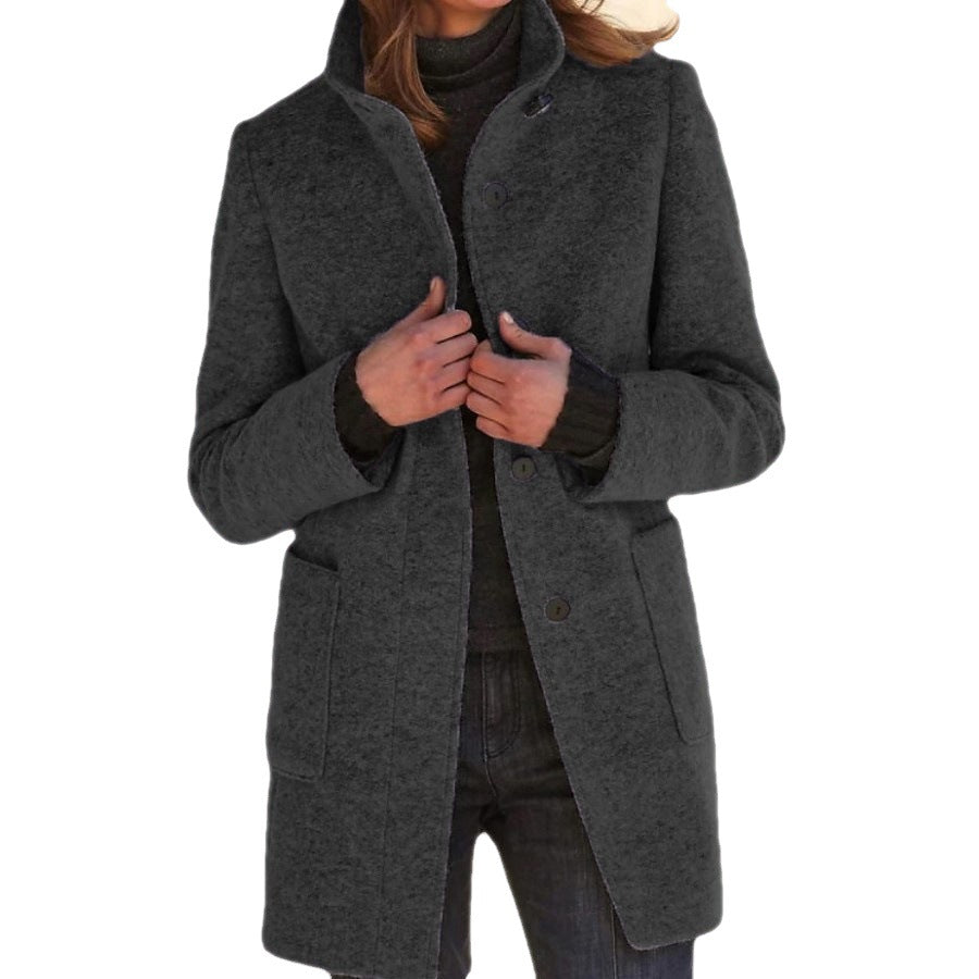 Ladies high quality wool jacket in a classic design with large pockets Lune London