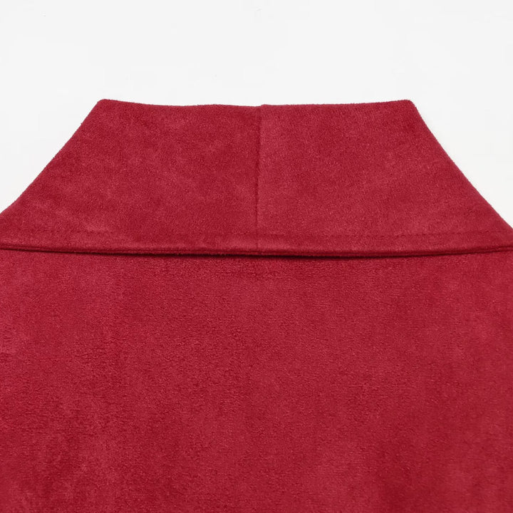 Women Cropped Jacket in Kimono Style made of Velvet Look with Shawl Collar and Tie Belt Amarae