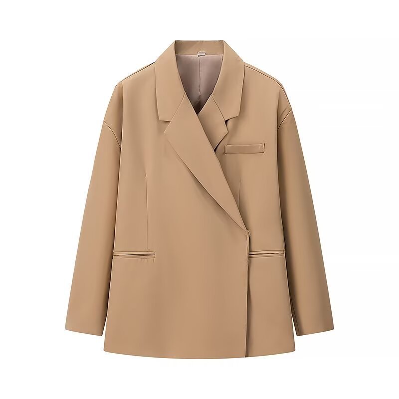 Women's Oversize Relax Blazer with Dropped Lapel and Patch Paspel Pockets Amarae