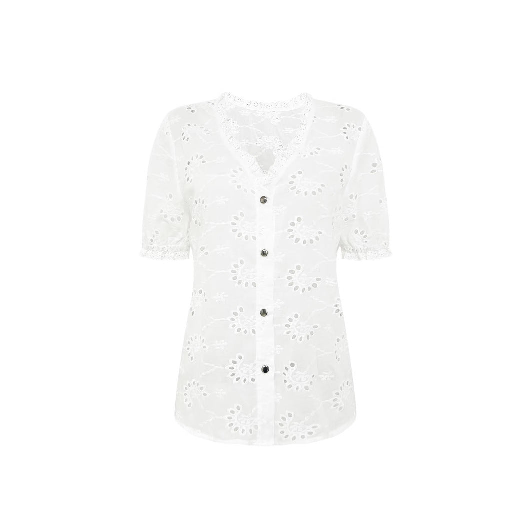 Lune London embroidered cotton blouse for women