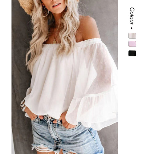 Women's blouse with wide sleeve and off-shoulder design Amarae