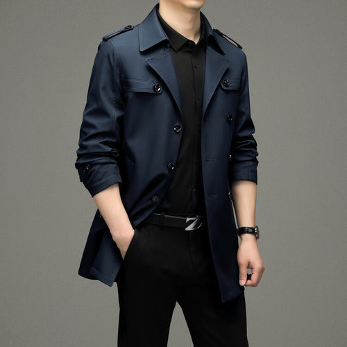 Elegant trench coat for men with chic and stylish details