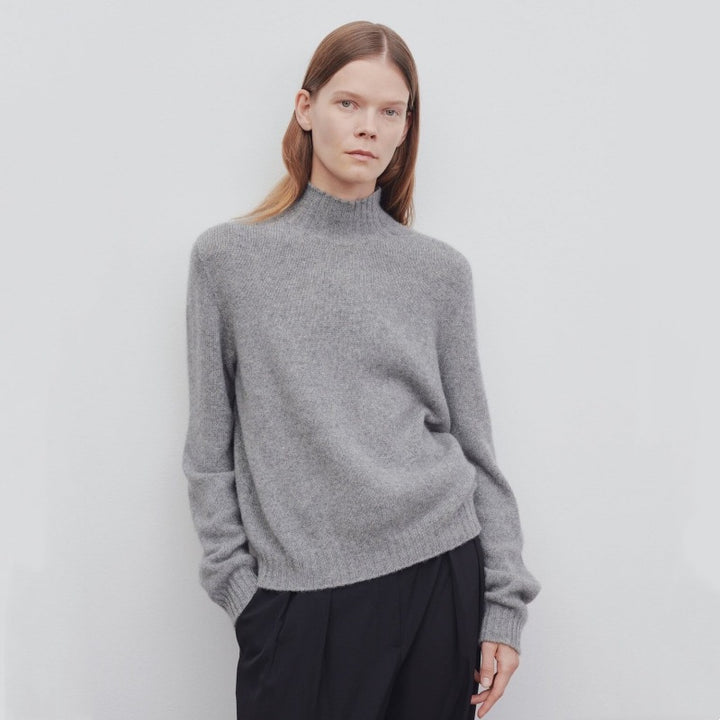 Fine knit sweater for women with a high collar and a relaxed fit Lune London