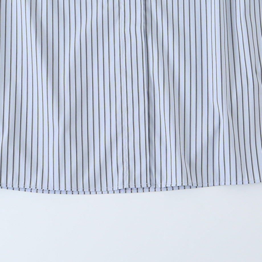 Ladies blouse with tie and concealed button placket Amarae
