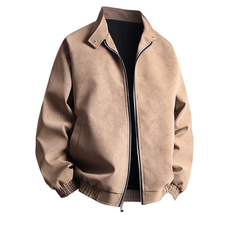 Stylish synthetic leather jacket for men with modern design and elastic cuffs Lune London