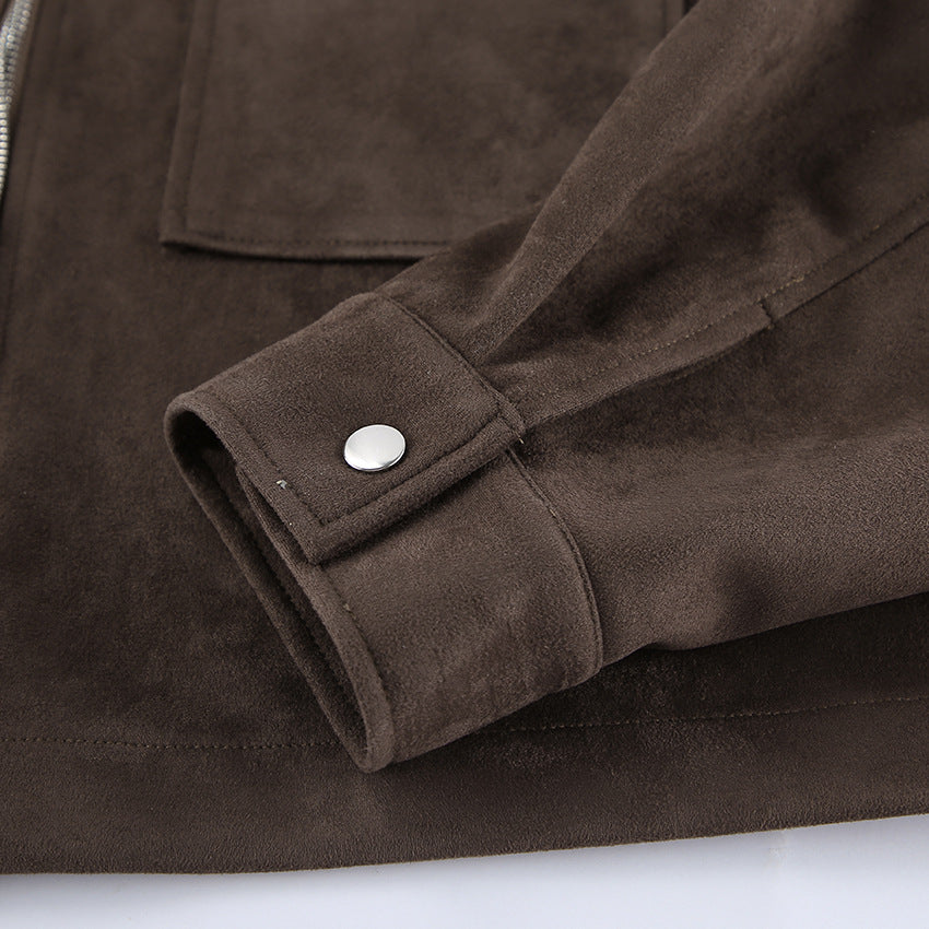 Oversized suede jacket for women with practical pockets Lune London