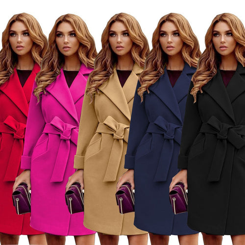 Elegant women's trench coat with belt and pockets Amarae