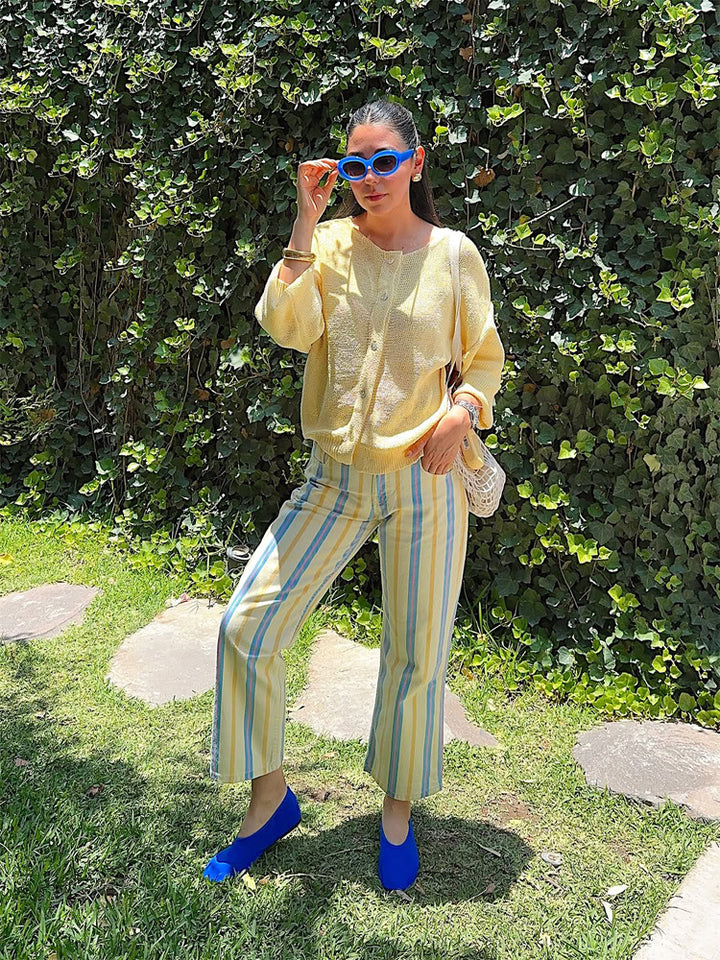 Women's Lightweight High-Waist Linen Pants with Wide Leg, Side Pockets & Long Side Slits Amarae