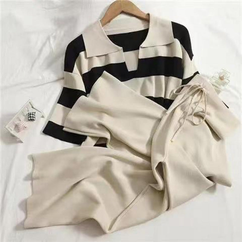 Casual and trendy 2-piece set for women with stripes and wide legs Lune London