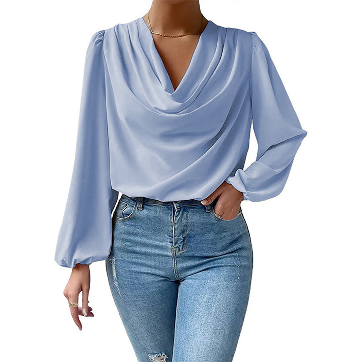 Draped collar blouse for women Lune London
