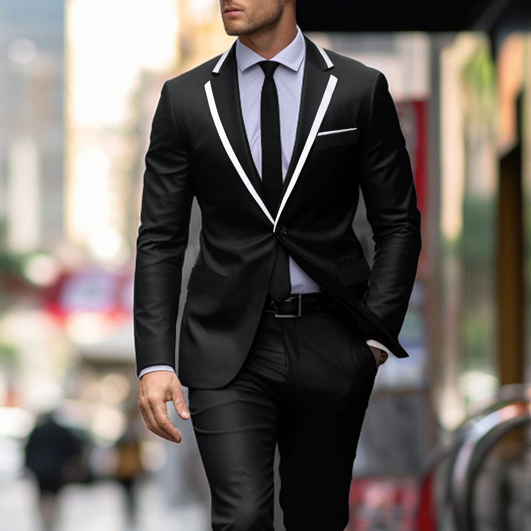 Elegant suit for men with contrast lapel Amarae