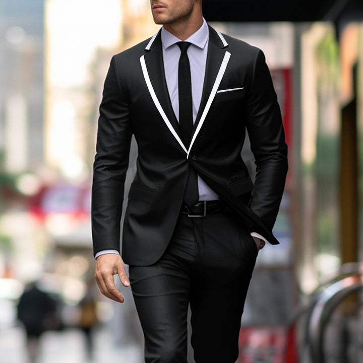 Elegant suit for men with contrast lapel Amarae