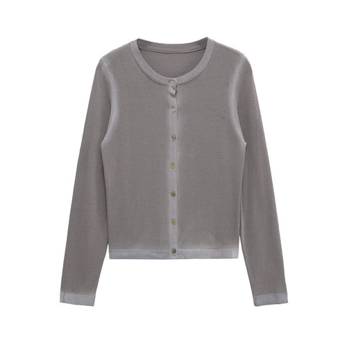 Ladies Elegant vest with fine button placket and round neckline Amarae
