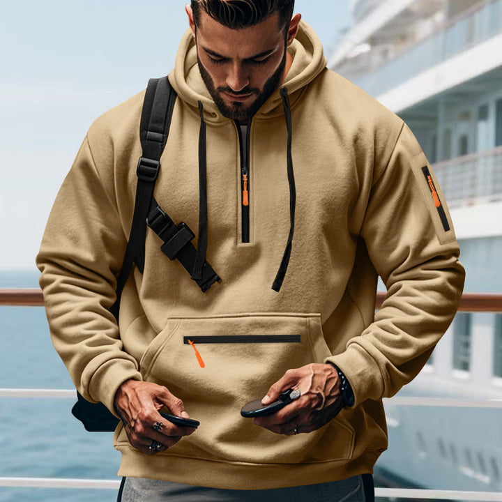 Men's sporty hoodie with practical zip pockets Lune London