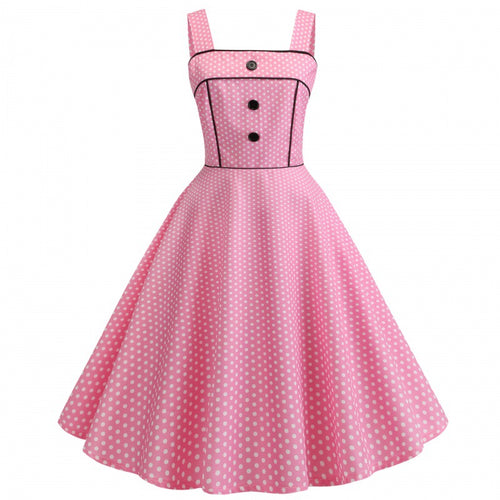Robe swing pour femmes avec des pois et une ceinture élégante Chic & Stil