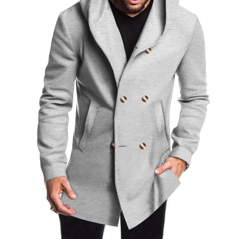 Men's trendy coat with flared cut and hood Lune London