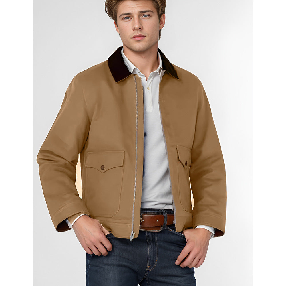Rustic utility jacket for men with practical pockets Amarae