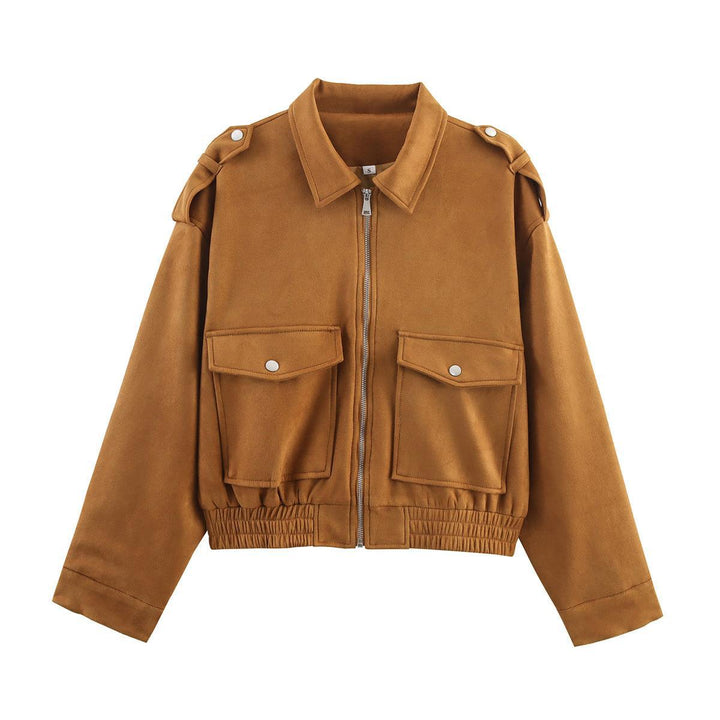 Casual utility jacket for women with sturdy zipper and large patch pockets Lune London