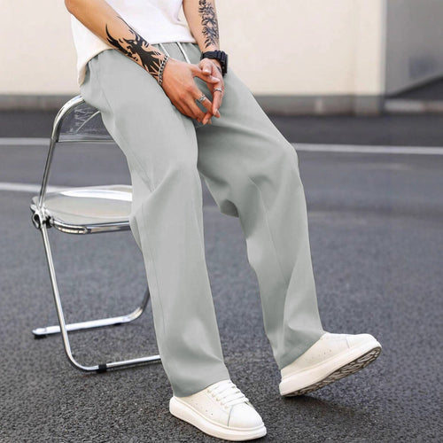 Men's Fashionable Leisure Pants with A Loose Fit and Elastic Waistband Amarae