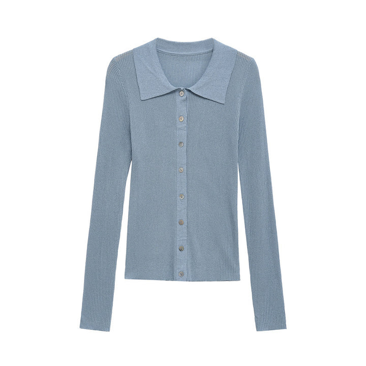 Ladies fine cardigan with classic collar Lune London