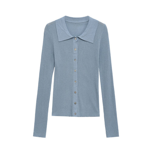 Ladies fine cardigan with classic collar Amarae