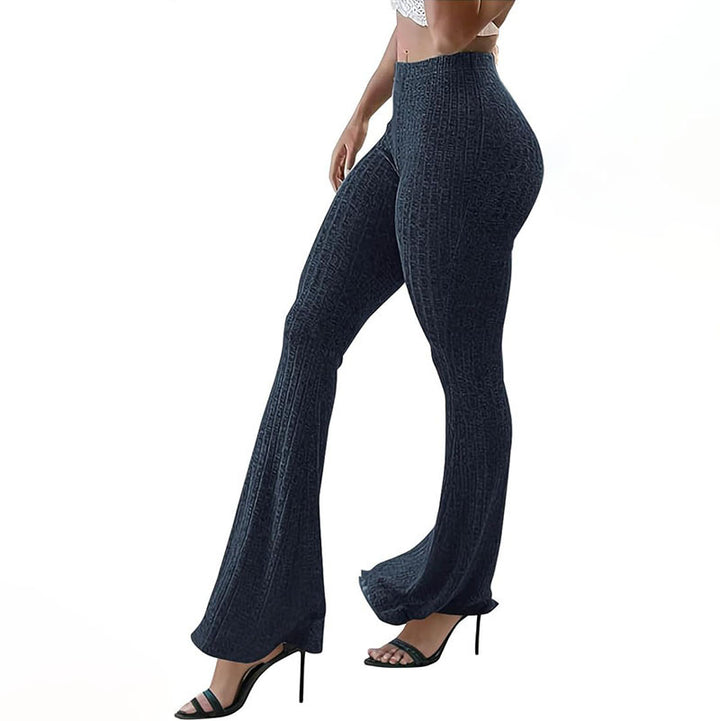 Flared leggings jeans for women with a trendy textured finish Lune London