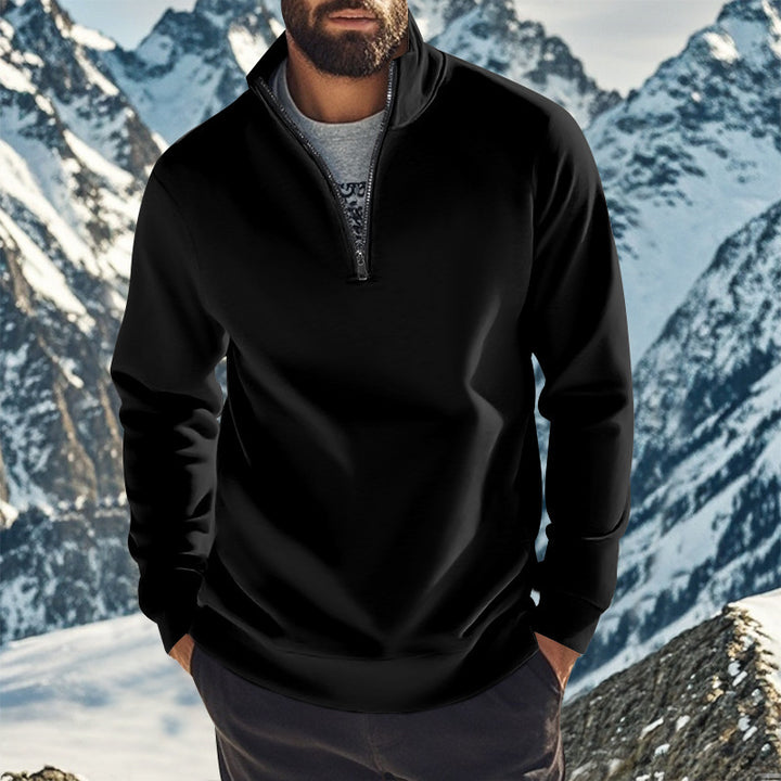 Fleece pullover for men with half-zip Lune London