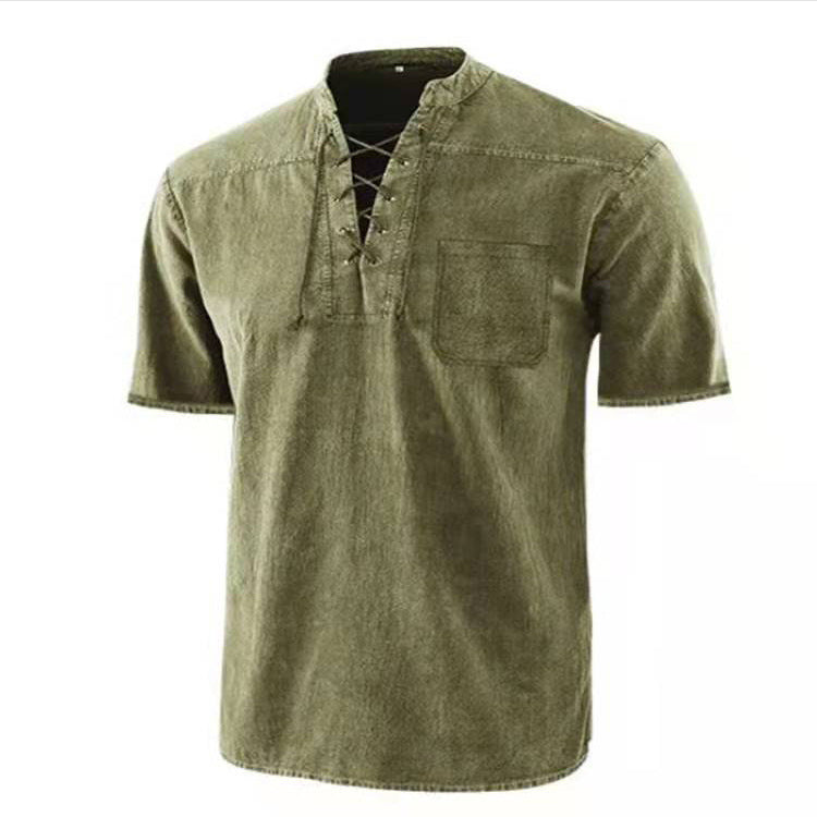 Short sleeve shirt for men with a modern lace design and a chest pocket Lune London