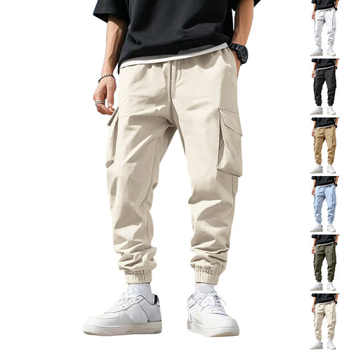 Men's cargo pants with elastic waistband and multifunctional pockets Amarae