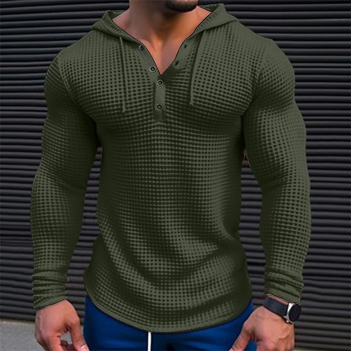Men's Hoodie with textured design and Chic collar Style