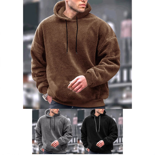 Men's Cozy Fleece Hoodie with Kangaroo Pocket and Adjustable Hood Amarae