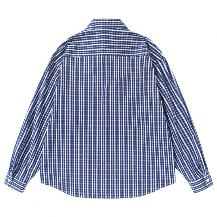 Men's loose-fitting checkered shirt with double breast pockets Amarae