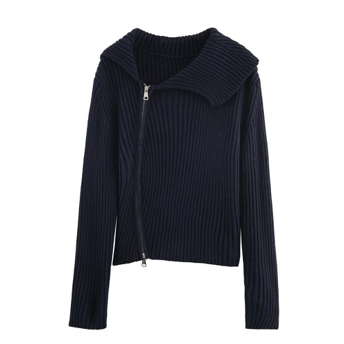 Stylish and trendy knitted jacket for women with large collar Amarae
