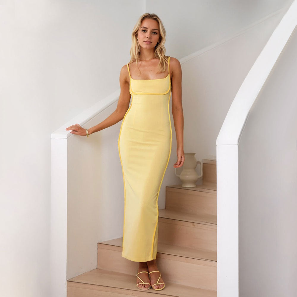 Robe Maxi Couture pour Femmes avec des Bretelles Élégantes et une Coupe Flatteuse pour la Silhouette Chic & Stil