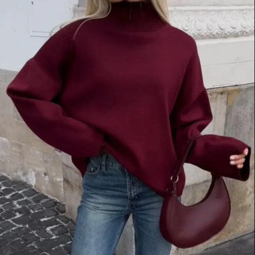 Oversized sweater for women with high collar Amarae