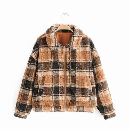 Veste en flanelle confortable pour femmes au design à carreaux Chic & Stil