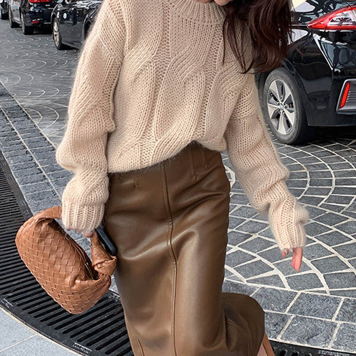 Pull en tricot épais pour femme avec design élégant et coupe décontractée Chic & Stil
