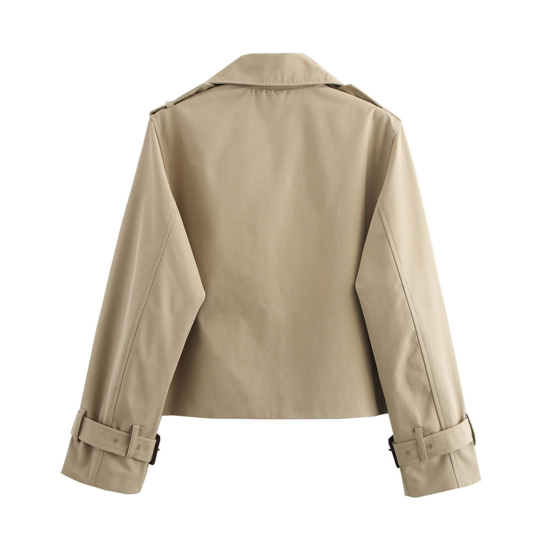 Veste de transition cropped à la mode pour femmes avec large col Chic & Stil