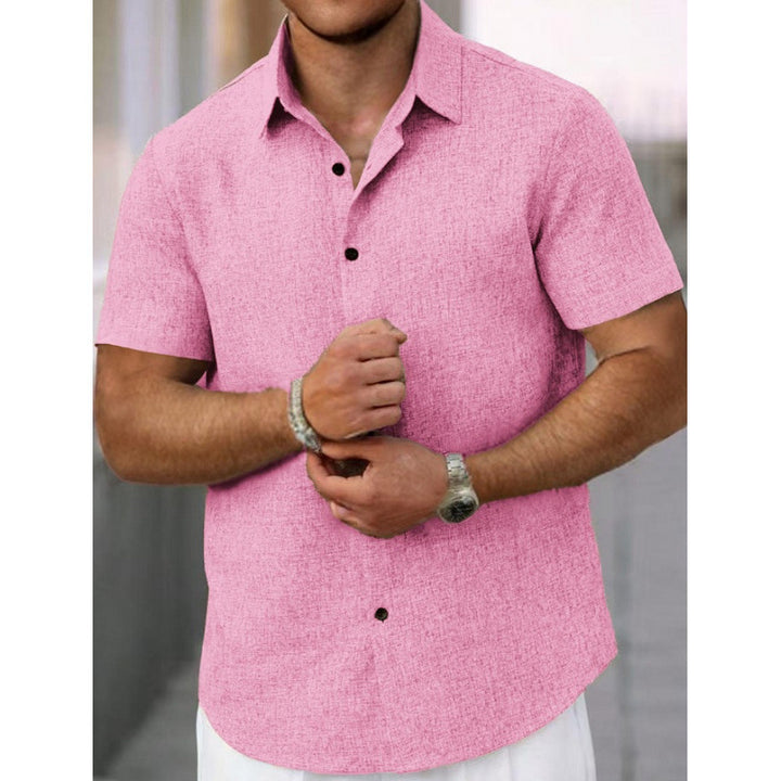 Short sleeve shirt for men in textured fabric Amarae