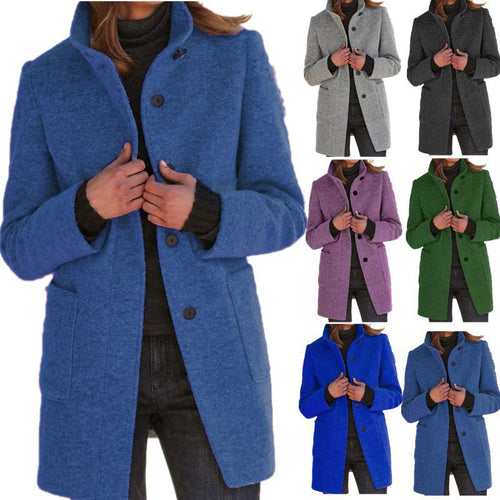 Wool coat for women with an elegant button detail and practical pockets Amarae