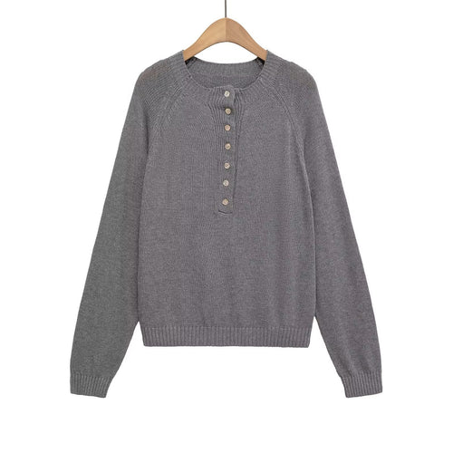 Women's sweatshirt with button placket Amarae