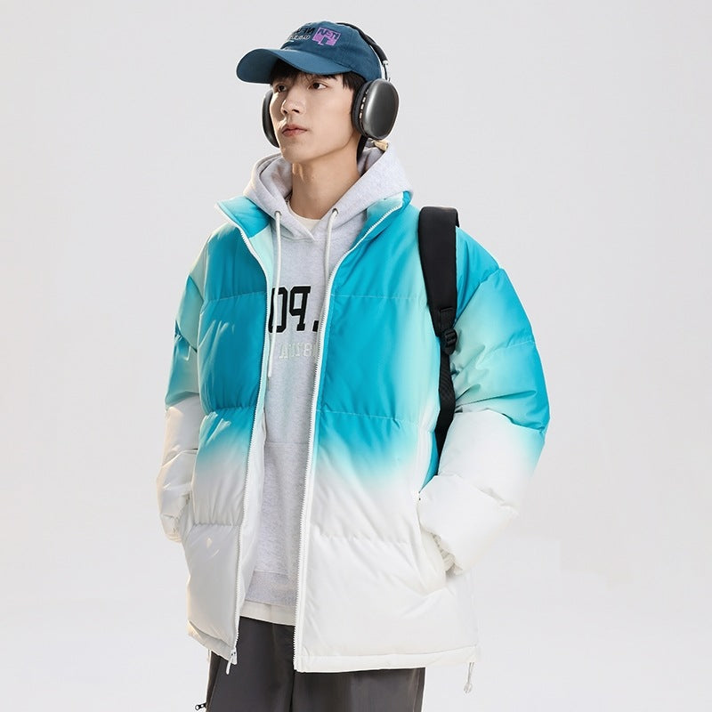 Men's transition jacket padded with trendy color gradient and adjustable hood Lune London
