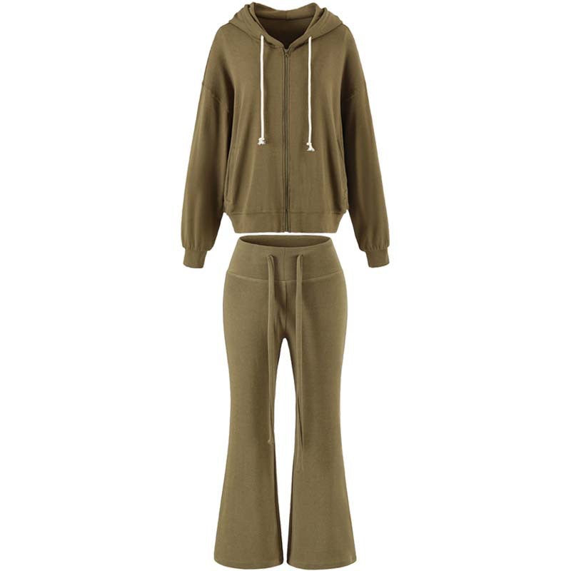 Women's Two-Piece Lounge Set with Zip Hoodie and Flared Jogging Pants Amarae