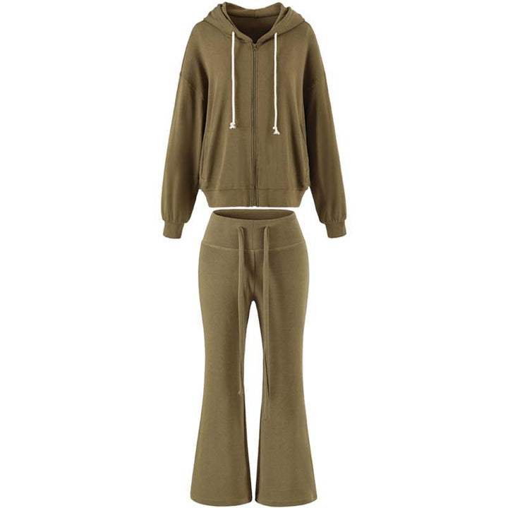 Women's Two-Piece Lounge Set with Zip Hoodie and Flared Jogging Pants Amarae