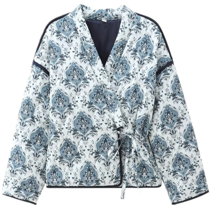 Veste chic pour femmes avec motif floral et ceinture ajustable Chic & Stil