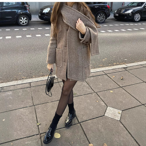 Modern wrap coat for women with structured design Amarae
