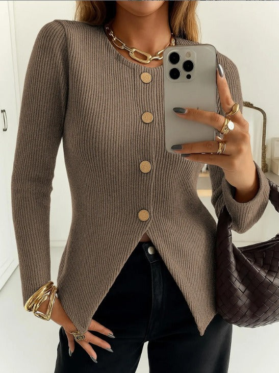 Dames élégant cardigan avec boutons décoratifs Chic & Stil